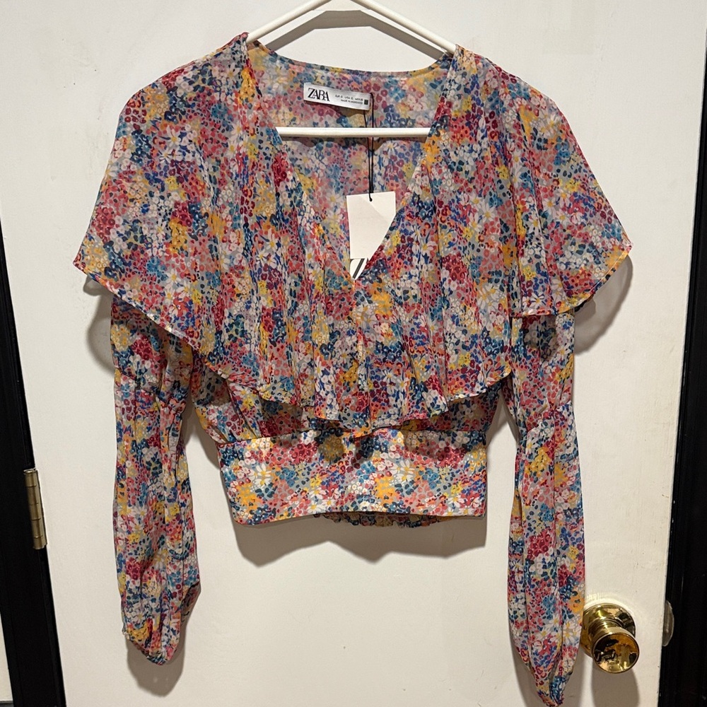 Zara Colorful Floral Blouse